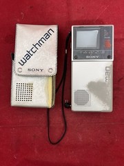 Vintage Sony FD-20A Flat Black And White TV Watchman 1984