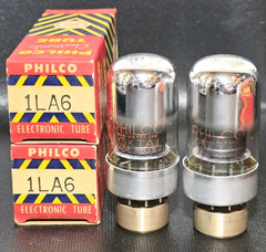 Date Matched Pair Philco 1LA6 Transoceanic Loctal Vacuum Tubes Tested NOS ON TV7