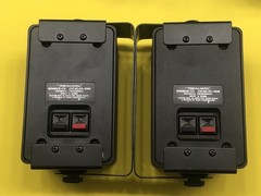 2 VINTAGE REALISTIC MINIMUS 3.5 SPEAKERS 40-1996 w/ BRACKET MOUNTS TESTED WORKS