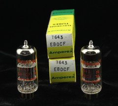 New Qty 2 Amperex 7643 E80CF Mullard Mitcham Matched Pair Grey Plates O Getter
