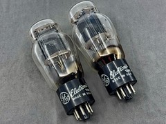 Matched NOS Pair GE 6B4G Power Tubes Black Plates Matched Date Codes Tests NOS