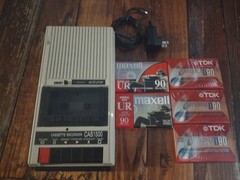 VINTAGE CALIFONE CAS1500 CASSETTE TAPE PLAYER & RECORDER TESTED 5 Tapes DC Pwr S
