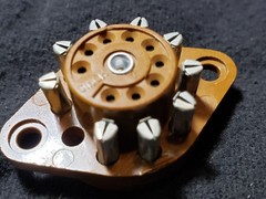 6 NOS CINCH 9-Pin TUBE SOCKETS Mounting Tab Audio Ham Test Tester ODD WIRING