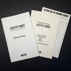 VINTAGE ALESIS SR-16 REFERENCE MANUAL, PRELIMINARY GUIDE, AND SOUND CHART