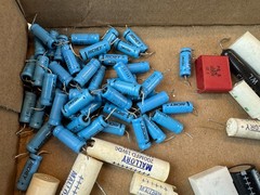 Big Lot of vintage Capacitors Electrolytic CDE Yellow Film Mallory Whale Richey