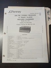 JC Penney 1911 Service Manual Original Repair Book Stereo 8 Track Record Changer