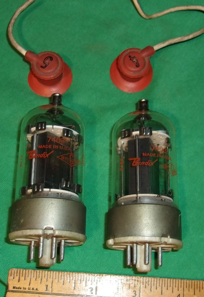 (2) BENDIX 7403 Beam Tetrode Tubes GOOD FILAMENTS! not tested (2.5Amp Filament)