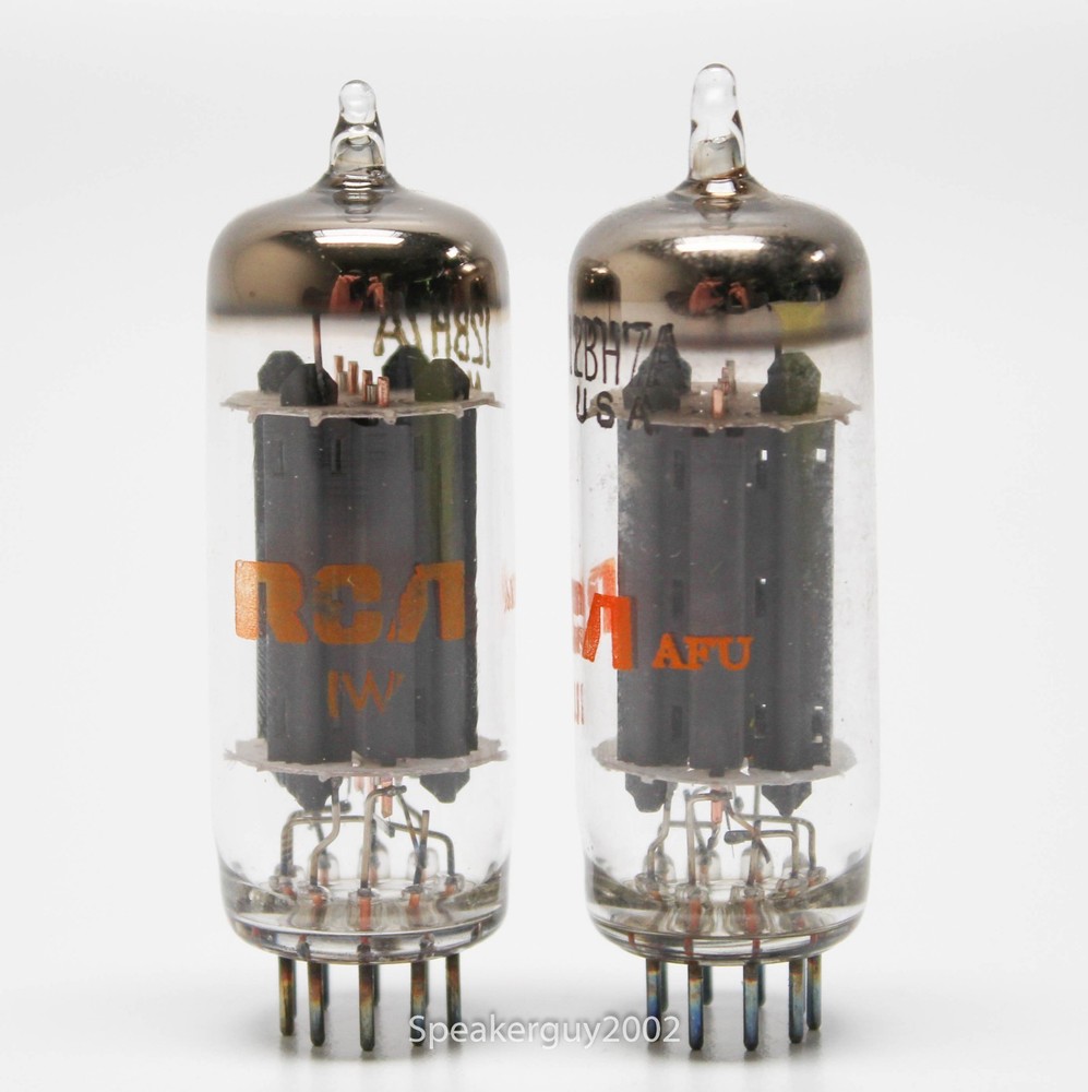 2X – RCA – Sylvania 12BH7A Vacuum Tubes / Long Gray Plates – O Getters — KT1