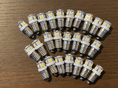 25 New Warm White Screw Base LED Lamp Light Bulbs 6v 6.3v 8v replace #40 #46 E10