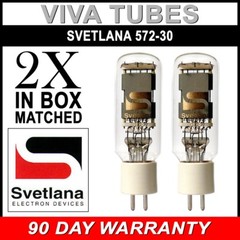 NO PLATE CAP Factory Matched Pair (2) Svetlana SED SV-572-30 Vacuum Tubes