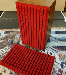 Torch Red.. ‘Sculptured Air’ Foam Grill Inserts..JBL L-100 Century Speakers