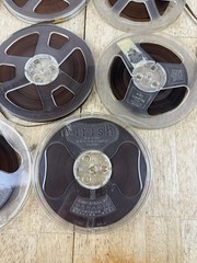 Lot of 11 Vintage Loose Reel to Reel Tapes Irish Scotch Plastic Uptake Reels