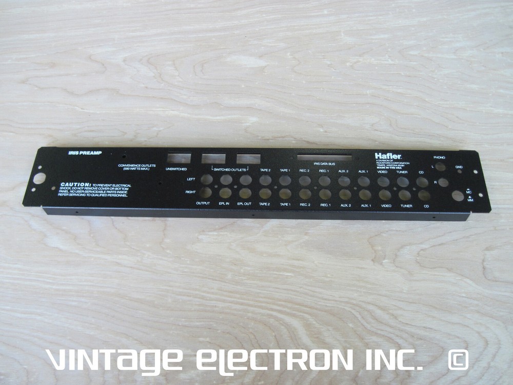 NOS HAFLER IRIS PREAMPLIFIER Chassis Back Panel (FREE SHIPPING!!)