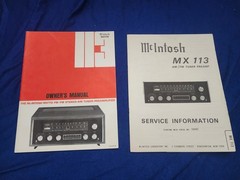 Original Vintage McIntosh MX 113 Owner’s Manual AND Service Information