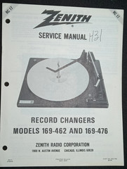ZENITH RC-17 Turntable Service Manual Photocopy