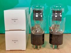 Pair of Raytheon #45 Engraved Base Vacuum Tubes #2
