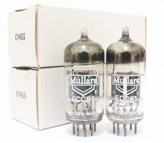 NOS Match 1 pair Mullard ECC81 12AT7 TUBES Blackburn 3 hole for amplifier 2#