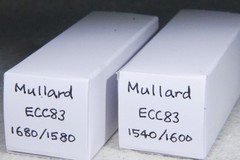 Matched Pair Mullard 12AX7/ECC83 Long Plate Dual Post O-Getter UK Very Strong