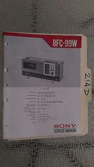 Sony 8fc-99w service manual original repair book am fm clock radio