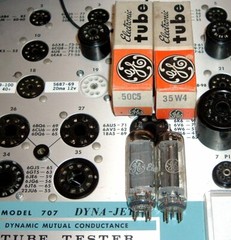 2 NEW GE TUBES = 50C5 + 35W4 tube NOS NIB USA and tested strong