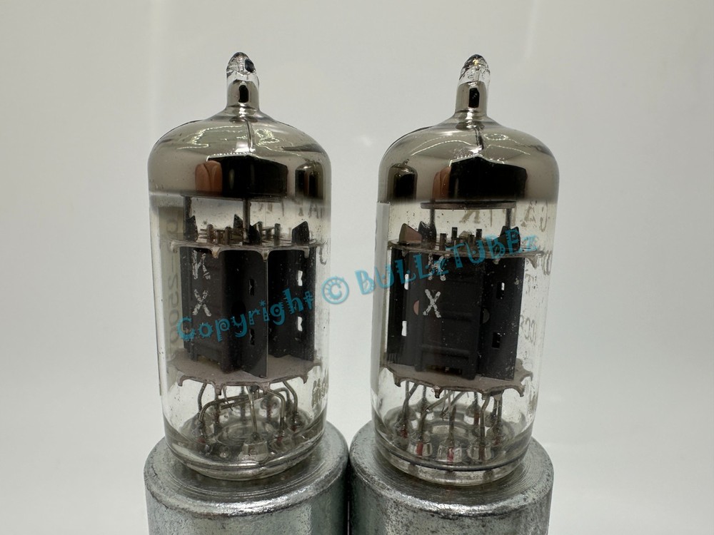 SIEMENS Germany ECC83 SHORT GRAY PLATE TUBES Platinum Matched on AT1000 12AX7