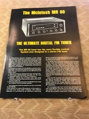 ORIGINAL MCINTOSH-MR80 DIGITAL FM TUNER- PRODUCT SPEC INSERT D1029