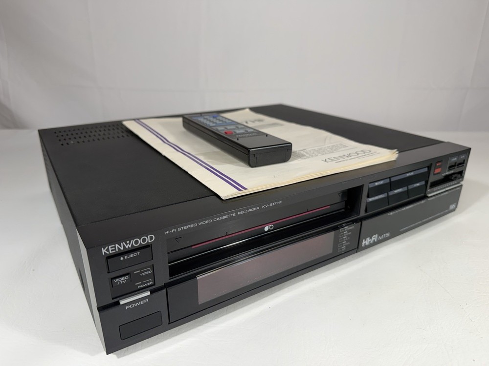 Kenwood KV-917HF Hi-Fi Stereo VCR Vintage VHS, Powers! Remote & Manual! *Repair*