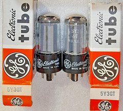 Matched Pair 5Y3GT GE NOS Tubes, B&K 747B Tested – will combine shipping