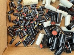 Big Lot of vintage Capacitors Electrolytic CDE Yellow Film Mallory Whale Richey