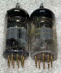 PAIR RARE: MULLARD ECC88 6DJ8 MASTER 10M SERIES GOLD PINS TUBES AMPLITREX STRONG