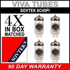 Factory Matched Quad (4) Sovtek 6C45Pi Vacuum Tubes