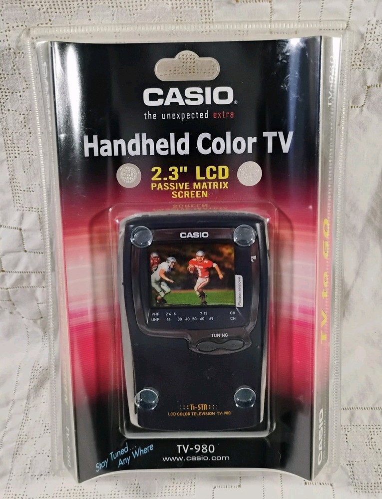 Casio TV-980 LCD Color Pocket Handheld TV – For Analog Broadcast Only New Sealed