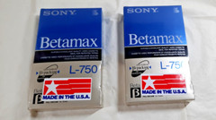 2 Vintage Sony Betamax L-750 BT Video Tapes New Sealed Made USA