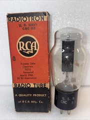 RCA US NAVY 83 RECTIFIER VINTAGE TUBE HICKOK HANGING FILAMENT NEW IN BOX 1943