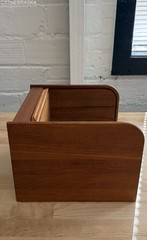 A.L.S. Industries Wood Tambour Roll Top Cassette Tape Storage Cabinet Vintage