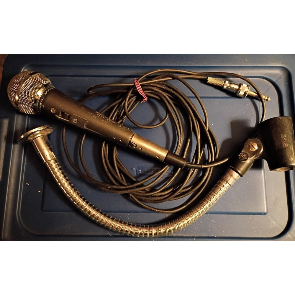 Vintage Realistic Highball Microphone Dual Impedance Made in USA Cord And Holder