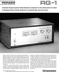 Pioneer RG-1 Dynamic Processor 3-in-1 OWNER’S and SERVICE MANUAL & Brochure