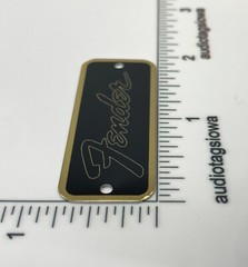 Fender Transitional Logo for Amp or Case Badge Custom Made Black/Gold Aluminum