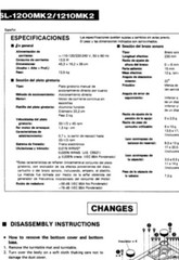 Technics SL-1200MK2 SL-1210MK2 Turntable OWNER’S MANUAL and SERVICE MANUAL