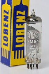 NOS LORENZ EM84 6FG6 INDICATOR TUBE WEST GERMAN VISUAL MAGIC EYE DIGITAL TESTED!