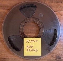 10″ NAB Take-Up Reel & 10″ Reel of Blank Recording Tape?