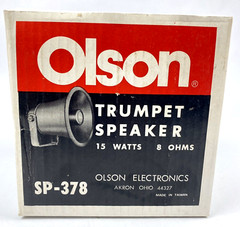 OLSON SP-378 6″ Trumpet Speaker 15 Watts Olson Electronics Ohio NOS Vintage