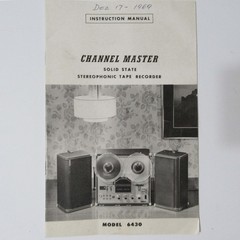 CHANNEL MASTER ® 6430 + SANYO ® MR-929 Open Reel Tape Deck PART – Owners Manual