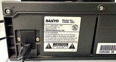 Sanyo VWM-365 VCR With Remote, Cable & Tape – Tested & Working Nice