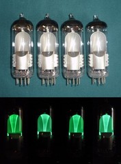 4pcs. 6E1P / 6Е1П ~ EM80, 6BR5 Magic Eye Indicator TESTED. DATE 1971