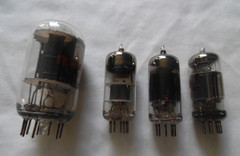 LOT OF 4 VINTAGE VACUUM TUBES-6GF7A RCA, 6EW6, 6GM6 RCA, 6FQ5-ALL TESTED STRONG